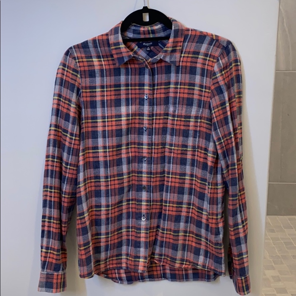NWOT Madewell flannel 100% cotton long sleeve top